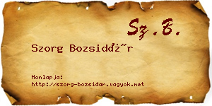 Szorg Bozsidár névjegykártya